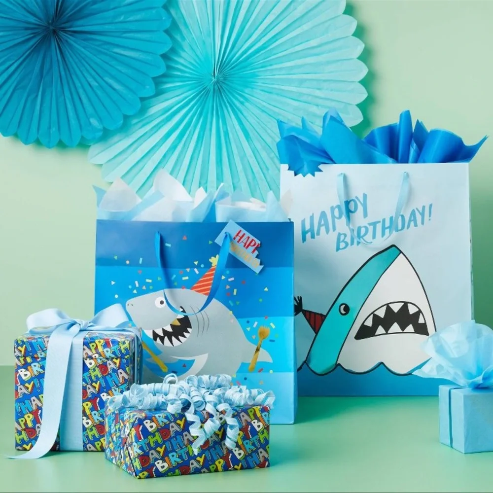 XL Shark Birthday Gift Bags set of 6